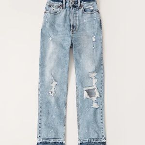 Abercrombie Curve Love Ultra High Rise Ankle Straight Jeans